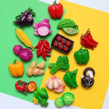 3D simulacija zelenjave, sadja, hladilnik magneti sporočilo post Poper gob magnet dekoracijo Paradižnika, čebule hladilnik nalepke