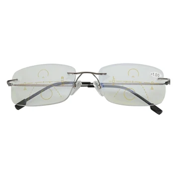 2021 Rimless Postopno multi-focus Obravnavi Očala Moški Ženske Ultra-light Anti-modra svetloba Bralci Očala Dioptrije +1.0 +4.0