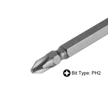 Uxcell PH2/SL6 Magnetni Dvojno Koncu izvijače, 1/4 Palca Hex Kolenom 5.9-palčni Dolžina S2 električno Orodje,