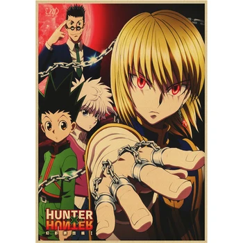 Hunter x Hunter Plakat Klasični Japonski Anime Retro Plakat Kraft papir, Kraft Papir Natisne Wall Art Sobi Doma Dekor
