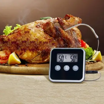 Elektronski Digitalni LCD Hrane Termometer Sonda za peko na žaru Mesa, Vode, Olje za Kuhanje, Alarm za Temperaturo za Kuhanje Časovnik Kuhinja, Kuhanje Timer