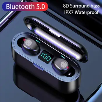 F9-2 Brezžični TWS Slušalke Bluetooth 5.0 Slušalke Športne Vodotesne Slušalke šumov Čepkov Z LED Prikaz Moči