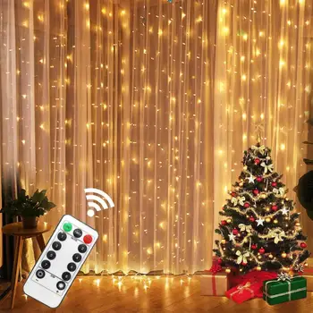 3m Garland Led Pravljice Luči Niz Festoon Zavese LED Lučka za Daljinsko upravljanje USB Božični Dekor za Dom Božični Luči Navidad