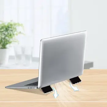 1 par črni plastični prenosni mini kompaktne prenosne nevidno riser zložljivo stojalo univerzalni namizni notebook cooling rack