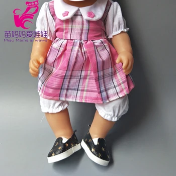 Trakovi Hlače srajco set za 43 cm Baby Doll obleko obleko 18 inch lutka outfots nošenje