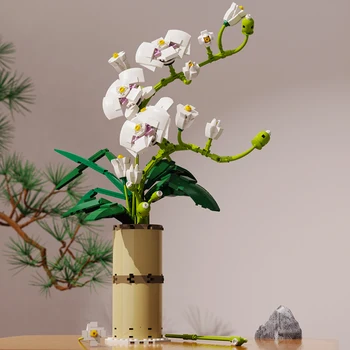 Ustvarjalne Ideje, Romantično Cvetje Šopek Gradniki Moc Doma Dekoracijo Beli Cvet, Opeke Diy Igrače Za Dekleta Prijatelji Darila