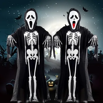 Družina Ujemanje Oblačila Halloween Cosplay Nastavite Kostum za Odrasle Otroke Nastavite Duha Maske Groze Obraza 3-delni Set Obleko Oblačila