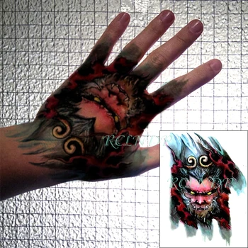 Nepremočljiva Začasni Tattoo Nalepke Opica Kralj živali Ponaredek Tatto Flash Tattoo Roko Roko srednja velikost body art fant za Ženske, Moške