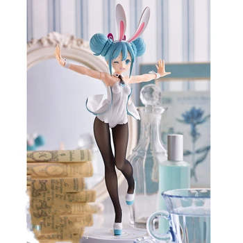 Hatsune Miku Slika Črno Bel Zajček Hatsune Ver PVC Model, Anime Znakov, Seksi Dekle Kip Dekoracijo Igrača Zbirka