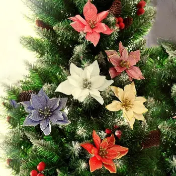 1Pcs Bleščice Umetno Cvetje Christmas Tree Okraski Vesel Božič Okraski Božič Okraski Za Dom 2021 Navidad