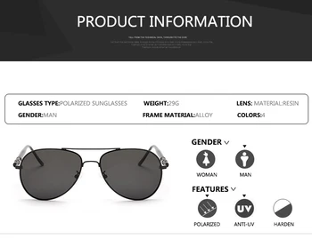 Novo Polarizirana sončna Očala Moške blagovne Znamke, Modni, Klasični Pilotni sončne Očala za Ribolov, Vožnja Očala sončna očala Wome Oculos