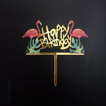 Samorog Morska Deklica Flamingo Happy Birthday Cake Pokrivalo Akril Torto Pokrivalo Stranka Torto Dekoracijo Baby Tuš Stranka Torto Dekoracijo