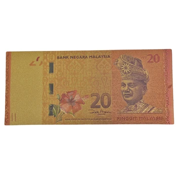 6Pcs Plastične kopije 24k Zlata Folija Banka Upoštevajte, Malezija Ponarejenega Denarja, kot so Darila, Malezija 1 5 10 20 50 100 Ringgit Bankovcev