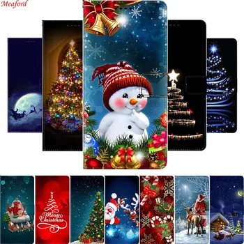 Božič Usnjena torbica Za iphone SE 2020 5 5s se X XS Max XS XR Telefon Primerih Božič Magnetni Usnja Kritje Za iphone SE 2020 Primeru