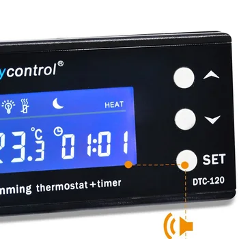 DTC-120 Digitalni Termostat Temperaturni Regulator za Aquarium Fish Tank Dan Noč Zatemnitev Termostat z Vtič v Vtičnico Regulator