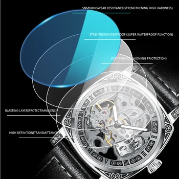 WISHDOIT original oblikovalec votlih watch nova moška športna ura, vrh avtomatsko mehansko uro vodotesen svetlobni moške gledajo