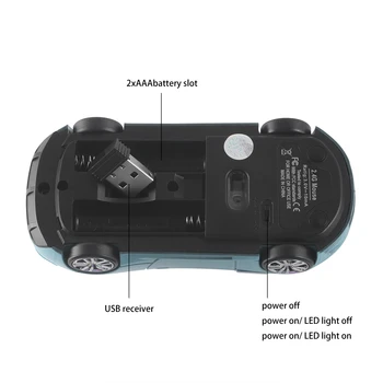 Novo Gaming Miška USB Optična Miška Športni Avto Ustvarjalne Računalnik Mause Mini Brezžična Ergonomsko Miši Za Laptop PC Gamer Otrok Darilo