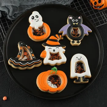 10pcs/set Halloween Cookie Cutter Set DIY Strani Pritisnite kalupi Kuhinjski Pripomočki Piškotek Znamk Jedra, Fondat Piškotek Plesni
