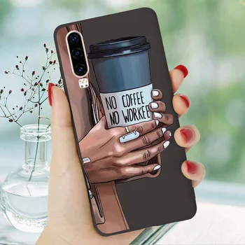 Vogue Fashion Girl Primeru Telefon ZA Huawei P30 PRO P40 Lite E P20 P10 P9 P Smart Pro 2018 2019 2020 Plus Z Cover Črnega Silikona