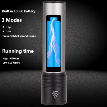 Nova zasnova USB Polnilna LED Svetilka Z T6 LED vgrajeni 1200mAh litijeva baterija Nepremočljiva kamp svetlobe Zoomable Baklo