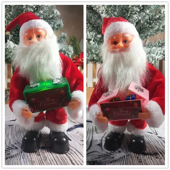 Božična Darila Svetlobna Music Box Božič Igrače, Električni Ples In Petje Santa Claus Lutka Otroci Počitnice Darila