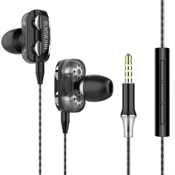 6D HI-fi Slušalke za V Uho Stereo Visoko Bas Slušalke za V Uho 3,5 MM Žične Slušalke Kovin Z MIC Za Xiaomi Samsung Telefonov Huawei