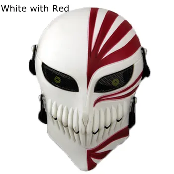 Bela Rdeča Črna Modra Smrti Kurosaki Ichigo Lase Masko Replika Halloween Lobanja, Cosplay Kostum Rekvizitov, ki CS Vojna Igra Taktično Maske