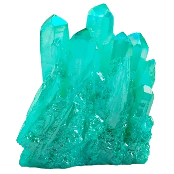 TUMBEELLUWA Turkizno Zelena Titanium obložene Crystal Rock Quartz Gruče Geode Druzy Gem Kamen Doma Dekoracijo Vzorec