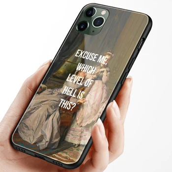 Klasične palača umetnosti meme ponudbe mehki silikonski stekla telefon primeru zajema lupini za iPhone 6 6s 7 8 Plus X XR XS 11 Pro Max