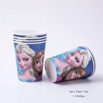 Nove Disney Zamrznjene Serija Posode Za Enkratno Uporabo Set Skodelic Papirja Plošče Plenice Baby Tuš Primeru Stranka, Okraski, Igrače Dobave