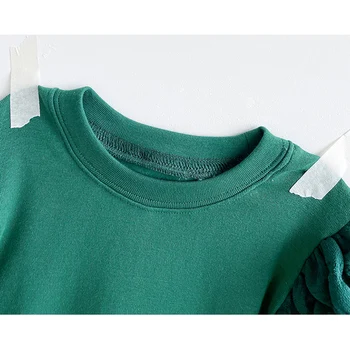 Humor Nosijo Deklice Dno Majica 2022 Jesenski Oblačila Moda Vrh Puff-Sleeve Solid Color Otrok Otroka Otroci Clotes