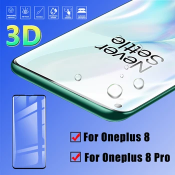 2v1 3D Ukrivljen Polno Kritje kaljeno steklo Za oneplus 8 zaščitno steklo za OnePlus 8 pro 8pro en plus 8 screen protector