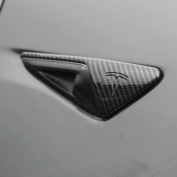 2PCS Avto Strani Kamere zaščitni Pokrov Okrasni Okvir Za Tesla Model 3 2017-2020 Model Y 2021 Ogljikovih Vlaken ABS Plastične Nalepke
