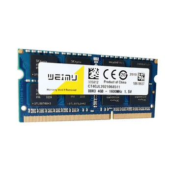 WEIMU DDR3 2GB 4GB 8GB Prenosni Pomnilnik 1600 1333 1066MHz PC3 12800 10600 8500 204Pins 1,5 V, ki Niso ECC Unbuffered RAM SODIMM DDR3L