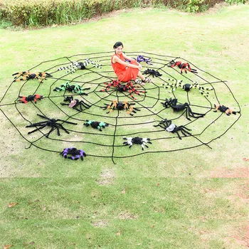 Halloween Dekoracijo Rekviziti Trikotnik Spider Web Prevelik Ljubitelj-oblikovane Spletne Stranka Velikonočno Vzdušje Postavitev Prepreden Material Duha