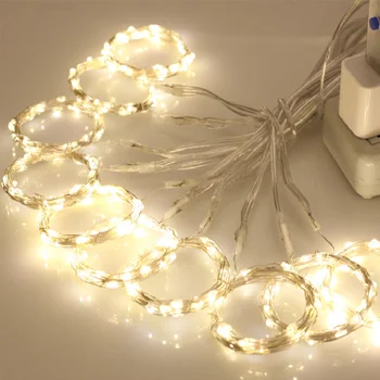LED Niz Luči, Božični Okraski, Daljinski upravljalnik, USB, Poroka Garland Zavese 3M Lučka Počitnice Za Spalnice Žarnice na Prostem Pravljice