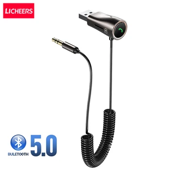 LICHEERS Aux vmesnik Bluetooth Brezžična tehnologija Bluetooth Sprejemnik Zvočnik V Avtu USB 3,5 mm Jack za Zvok Glasbe HandsfreeTransmitter