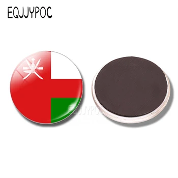 Oman Zastavo 30 MM Hladilnik Magnet Muškat Sohar Mascat Puščavsko Podnebje Stekleno Kupolo, Magnetni Hladilnik Nalepke Opomba Imetnik Doma Dekor