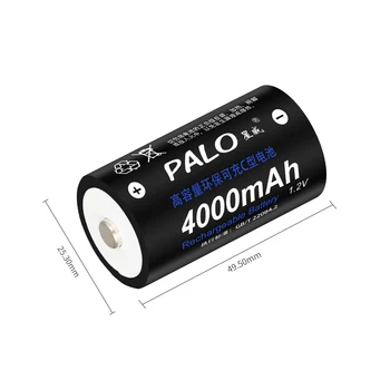 4Pcs 4000 mah Polnilne Baterije Tipa C z Polnilec Za 1,2 v Ni-MH baterije za polnjenje Ni-CD baterije AA AAA Baterije Tipa D C Velikost Baterije za ponovno Polnjenje