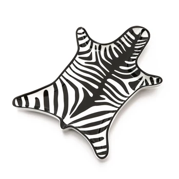 Sodobna pozlačeno Tiger Kožo Vzorec Keramični Shranjevanje Ploščo Prigrizek Ploščo Zebra Sladica Nakit Jed Nakit, Make Up Shranjevanje Mizo