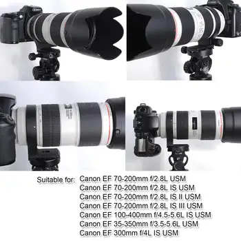 Kovinski Objektiv Podporo Ovratnik Stojalo, Obroč za Canon EF 100-400 F/4.5-5.6 L IS USM, 300 F/4L IS USM, EF 70-200 f/2.8 L III USM