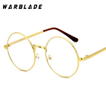 Warblade krog nerd očala clear leče unisex zlato krog kovinski okvir očal optični moški ženske eyeglass okvir ponaredek očala