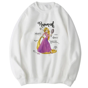 Disney Animation Majica Preprostost Lepe Hoodies lepa Lepa Princesa Belle Natisnjeni Risanka Priložnostne Puloverji
