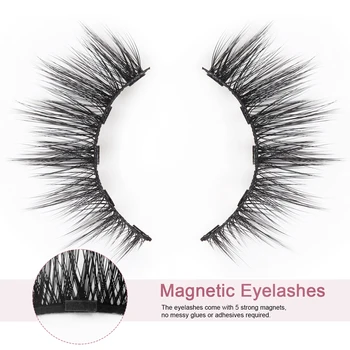 Magnetni umetne Trepalnice Naravnih Oči, Trepalnice Razširitev Tekoči Eyeliner 5 Para 3D Magnetni Eyeliner Tekoče umetne Trepalnice Set