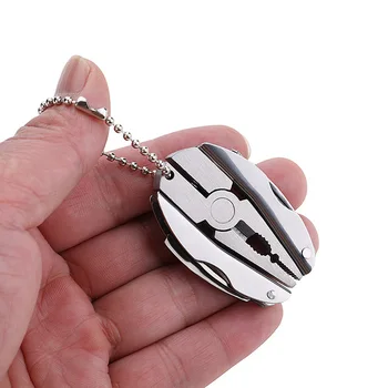 Mini Zložljiv Plier Iz Nerjavečega Jekla Foldaway Nož Keychain Izvijač Prenosni Mini Klešče Kampiranje Preživetje Večfunkcijsko Orodje