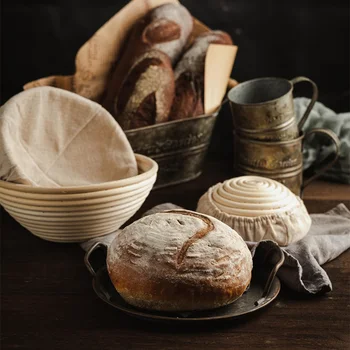Rattan Kruh Preverjanje Košarico Naravnih Ovalne Rattan Protja Testo Fermentacijo Kvasec Banneton Kruh Košarico