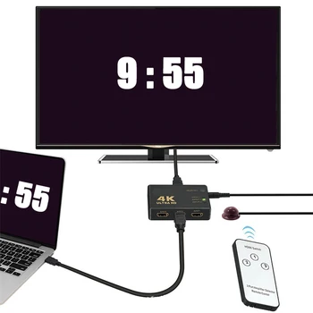 3 v 1 Izhod HDMI je združljiv Video Preklopnik za Ločevanje 4K*2K UHD 1080P 3 Vrata Selektor 3x1 z Daljinskim upravljalnikom Za PS3 PS4 PC HDTV