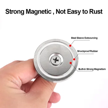 Super Močnim Neodymium Magnetni Vlečno Silo Magnetom iz Redkih Zemelj z Izvrtino Luknjo Ribolov Reševanje Magneti