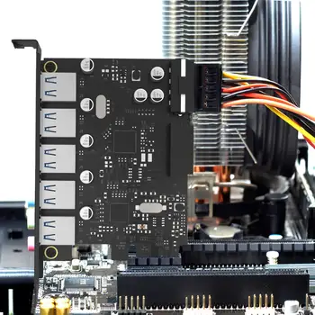 ORICO USB 3.0 PCI-E Razširitveno Kartico, 5 Vrat Hub Adapter za Zunanji Krmilnik Express Kartica z 4-nožični Napajalni Priključek Kabel