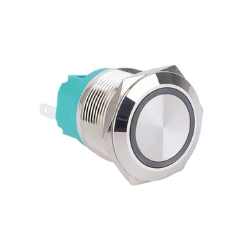20pcs 22 mm Stikalo z RGB Svetlobe 1NONC samozapiralni in self-ponastaviti pritisni gumb preklopi iz Kovine, vodoodporni material za Dom